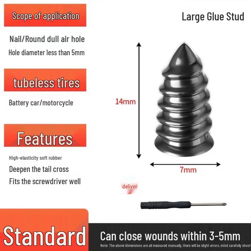 Third Gen Quick-Fix Non-Destructive Tire Repair Nail for Long-Term Use