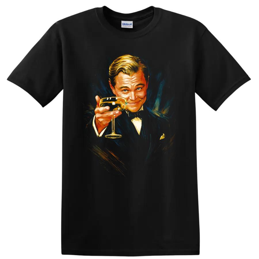 T-shirt Grande Gatsby Ritratto Iconico dell'Età del Jazz Maglietta del Brindisi