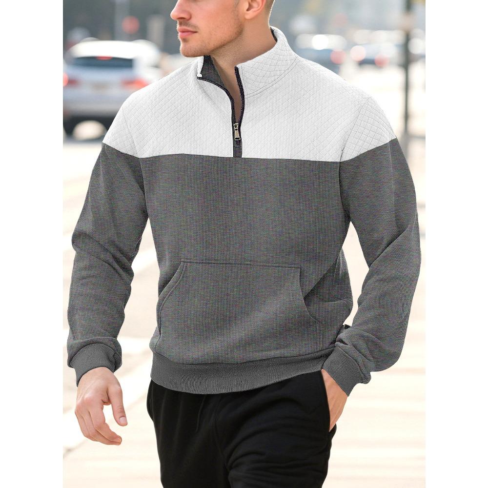 

Knit Zipper Minimalist Long-Sleeved Autumn Plus Size Men s Polo Shirt XXXL сірий колір