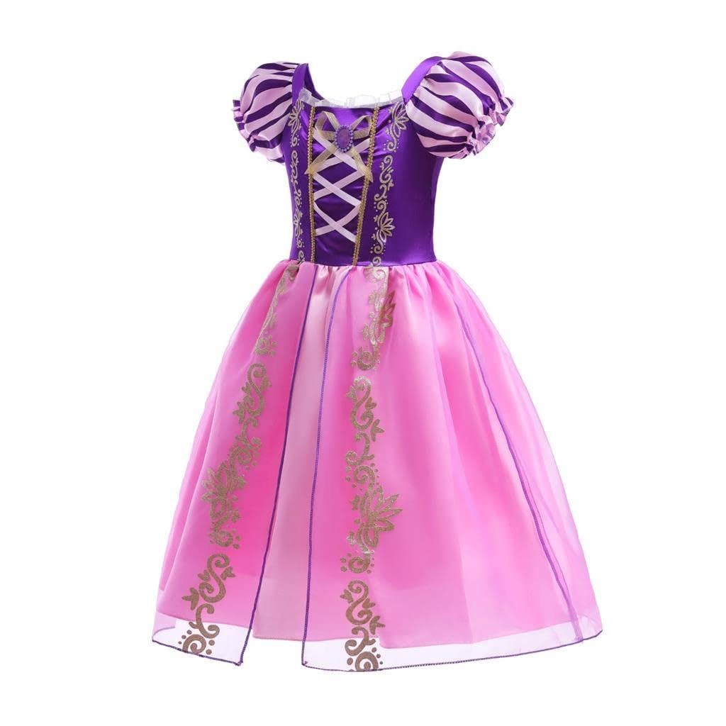 [Dressy Daisy] Kids Girls Princess Dress Rapunzel Style Costume Halloween Christmas Party 2 Years Old Rapunzel A (Dress + Accessories)