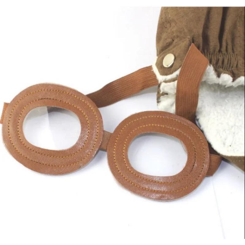 New Fashion Hats Child Pilot Aviator Hat Earmuffs Beanies Kids Autumn Winter Warm Earflap Ear Protection Cap Child Accessories