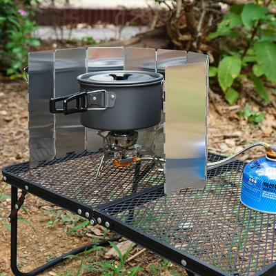9 Plates Mini Gas Stove Wind Shield Outdoor Camping Picnic Cooking Burner Windproof Screen Aluminum Alloy Wind Screen