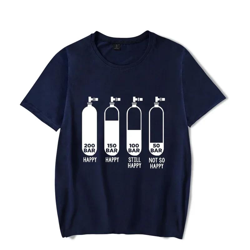 Diver 200 Bar Fun Tshirt Unisexs Glowinnight Harajuku Short Sleeve Street Style Top Oversized Heart Diving Lung Diving Tops