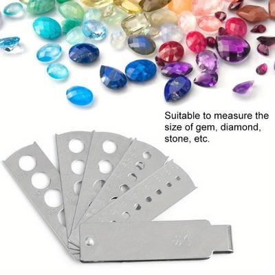 Professional Jewelry Equipment Accessory Stainless Steel Diamond Gem Fan Gauge Stone Measuring Tool Jeweler Jewelry Making Tools