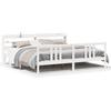 Wooden Bed Frame with Headboard without Mattress White 200x200 cm