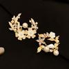 14K Gold Plated Zirkon Blume Perle Brosche: Exquisites, vielseitiges Accessoire für Damen