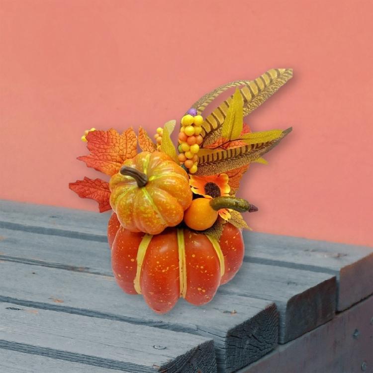 Multipurpose Charm Artificial Pumpkin Container with Flower Long Time Use Home Accessory and Office Decoration