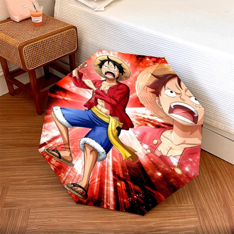 1 PC Automatic Folding Umbrella - One Piece Monkey D Luffy Pattern Portable Foldable Design With 8 Ribs Christmas Birthday Gifts
