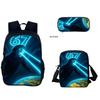 New 3Pcs Creative Number 67 Print Backpack Set Primary Middle School Students Casual Schoolbag Kit With Pencil Case Back To School Gift