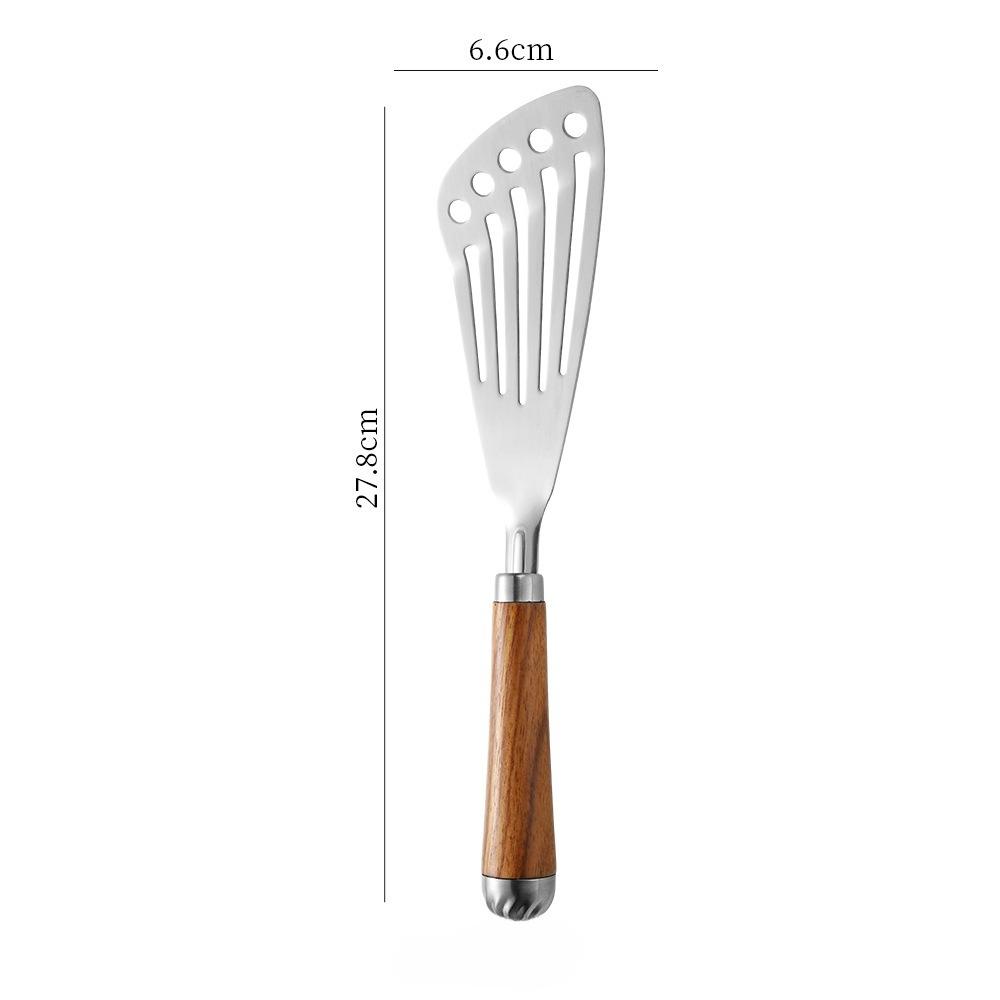 304 Stainless Steel Spatula WoodenHandle Non-Slip Kitchen Turner for Cookin Frying Grilling - Professional Restaurant & Home Use