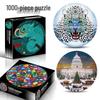 1000-Piece Adult Christmas & Halloween Round Jigsaw Puzzle Decompression Toy