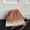2025 Autumn Suede Cloud Bags Pleated Shoulder Crossbody Bags Luxury Vintage Tote Bags For Travel Commuting Dumpling Handbags