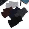 Herren Halb-Finger Strickwollhandschuhe - Warm, Dick, Einfarbig, Fingerlos zum Tippen