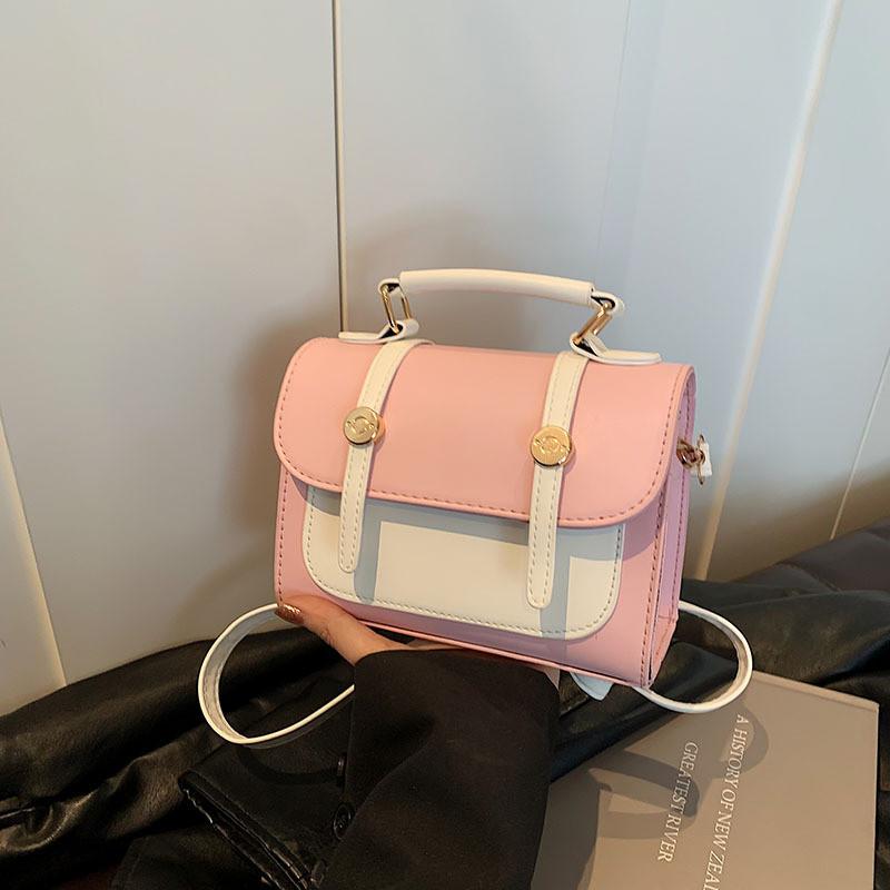 Stylish Color Block Handheld Shoulder Bag For Women In Fresh Summer Design 2024