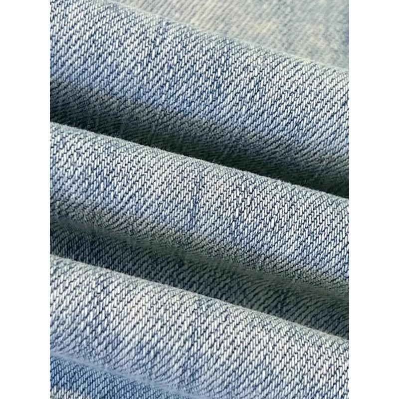 Light Wash Wide Leg Jeans Women Thin Loose Straight Cut High Waist Cotton Denim Pants