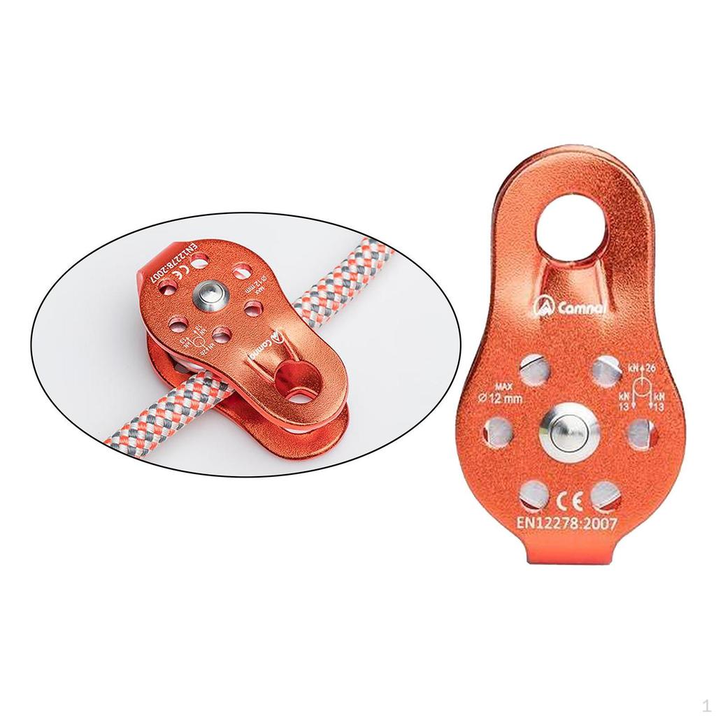 Pulley 26kN Rescuing Climbing with Ball Bearing Rock Single Aluminum Fixed Eye