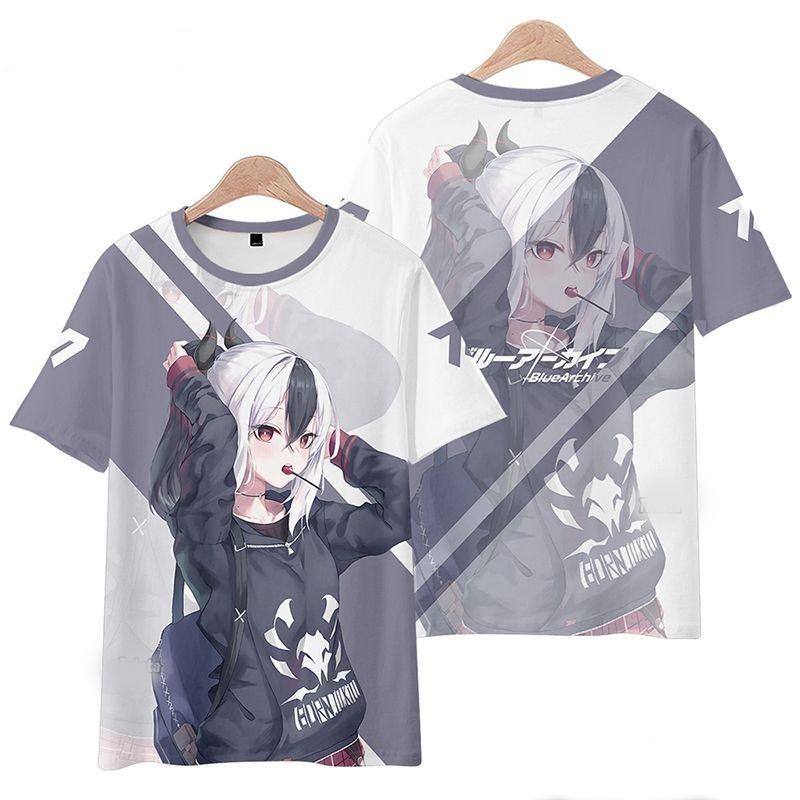 Blue Archive Takanashi Hoshino Anime 3D Print T-Shirts Men Women Short Sleeve T Shirt Tops Y2K Street Harajuku Tees Men Clothing