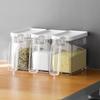 Seasoning Box with Cover and Spoon Seasoning Rack with Cover and Spoon Household Seasoning Storage Container for Spice