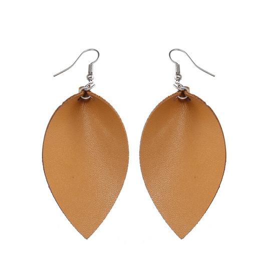 

Серьги износостойкие из искусственной кожи в этническом стиле света кофе