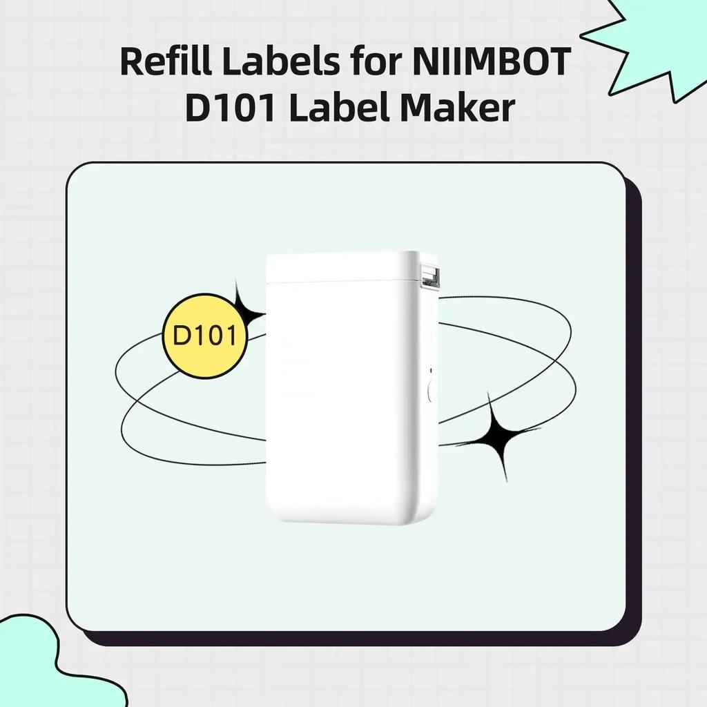 NIIMBOT D101 White Color Label Waterproof Sticker for Supermarket Price List Tag Label Roll Paper for D101 Label Printer