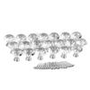 20PCS Crystal Cabinet Knobs Aluminum Alloy Transparent Round Drawer Pull Handles Knobs for Kitchen Cupboard Closet