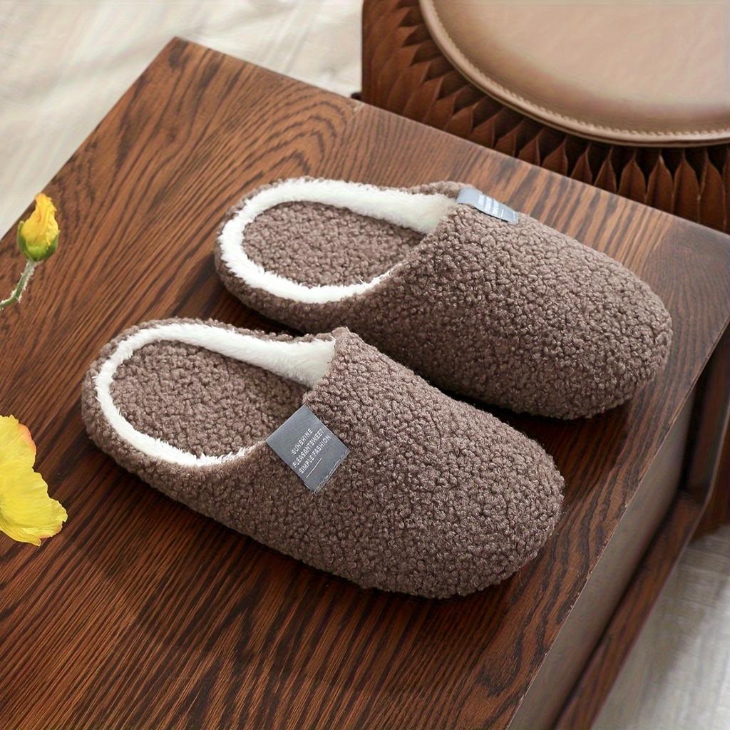 Home Slippers with Soft Sole, Simple, Lightweight, Fashionable, Furry, Elegant, College Style, Warm Slippers