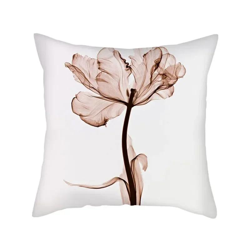 

Pink White Pattern Gift Pillow Covers Flower Pattern Cushion Cover for Home Sofa Decorative Throw Pillowcase 45*45cm 16x16Inch