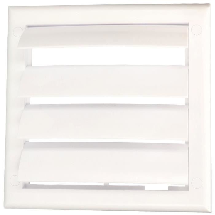 Grille d'aération - KOTARBAU - 140x140 mm - Blanc - Lamelles verrouillables - Fixation murale