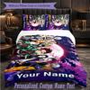 Personalized 3Pcs Bedding SetDemon Slayer Custom Text Duvet Cover Pillowcase Set Bedroom Gift