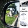 2PCS Car Blind Spot Mirror HD Round Glass Convex Rear View 360° Universal•