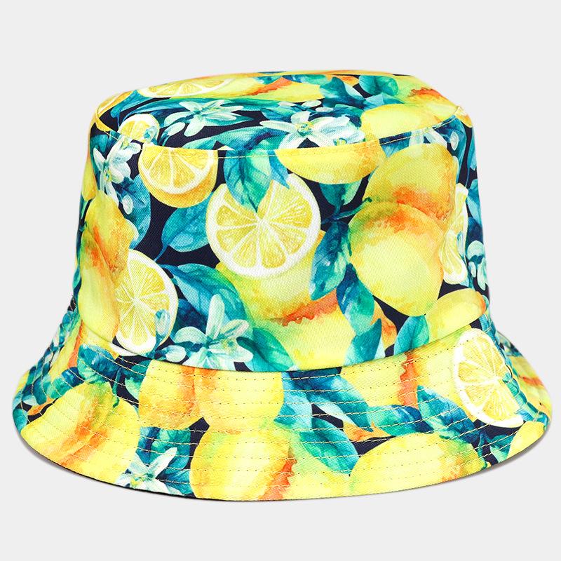 Double-Sided Tropical Fruit Bucket Hat – Trendy Sun Protection for Outdoor Wear