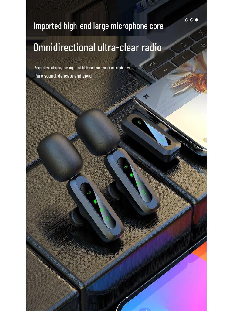 J3 Wireless Lavalier Microphone: Outdoor, Mobile, Live Recording, Noise-Reducing, Compact for Interviews.