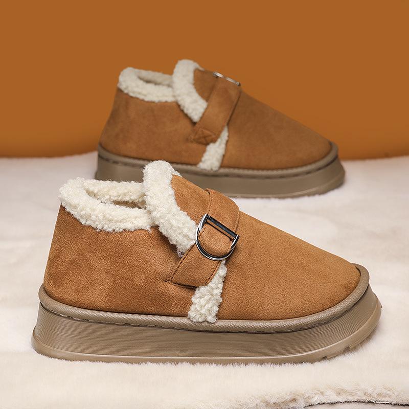 Winter Outdoor Anti Slip Snow Boots Winter 2025 New Couple Thick Bottom Warm Bag Cotton Slippers Women's Shoes Fashion Men Shoes