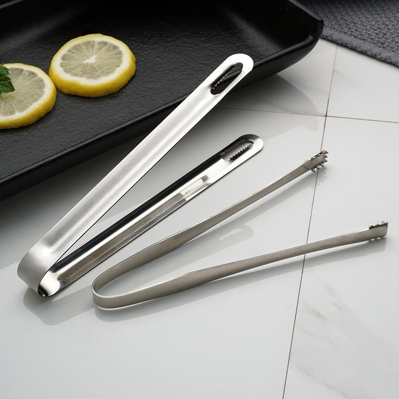 Stainless Steel New C Shaped Ice Clamp Hotel KTV Bar Ice Cube Holder Internal Tooth Ice Clamp Creativity Food Tongs