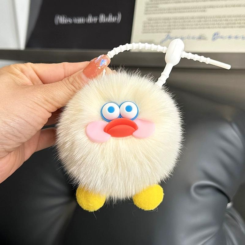 

Милый лисьий мех, маленький угольный шарик, автомобильный брелок, кулон, маленькая эльфийская утка, плюшевый шар, сумка, кулон, подарок