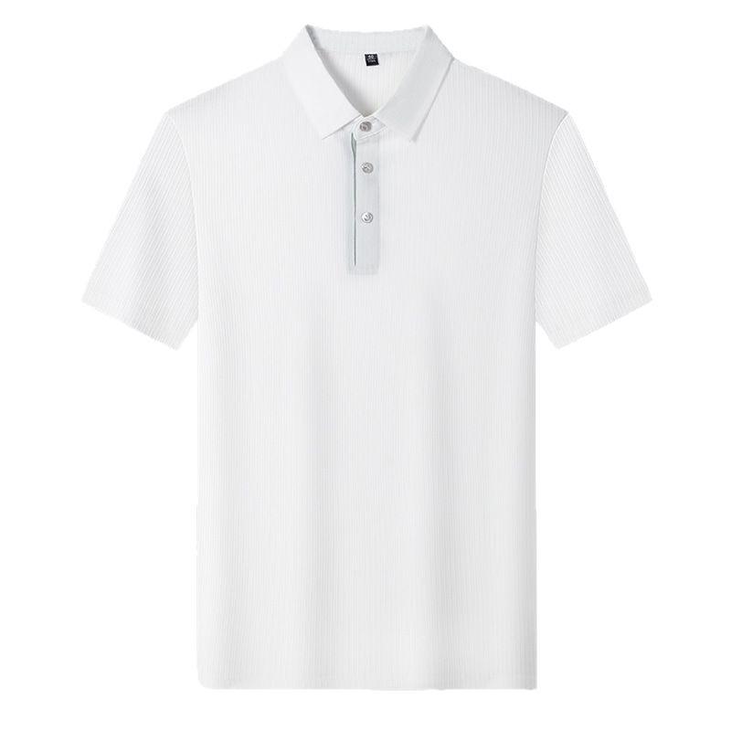 Klasické bezešvé tričko s krátkým rukávem pánské, chladivý top s klopou, polo tričko s polovičním rukávem