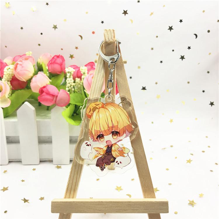 

Брелоки для ключей в стиле аниме «Убийца демонов», персонаж мультфильма, акриловый брелок, металлический декоративный аксессуар, подарочная подвеска