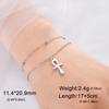 Dawapara Ankh Cross Ankle Bracelet Religious Egyptian Key of Life Cross Bracelet for Men Women Stainless Steel Jewelry