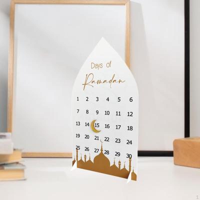 Acryl Eid Mubarak Dekor Tischdeko Schreibtischornament Ramadan Adventskalender für Das Heimcafé