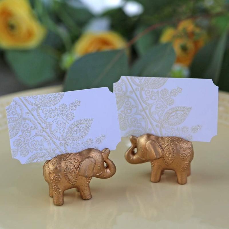 WTEMPO Elephant Shaped Design Business Card Holders Office Note Holders Home Kitchen Message Holders DIY Photo Holders Seat Number Holders