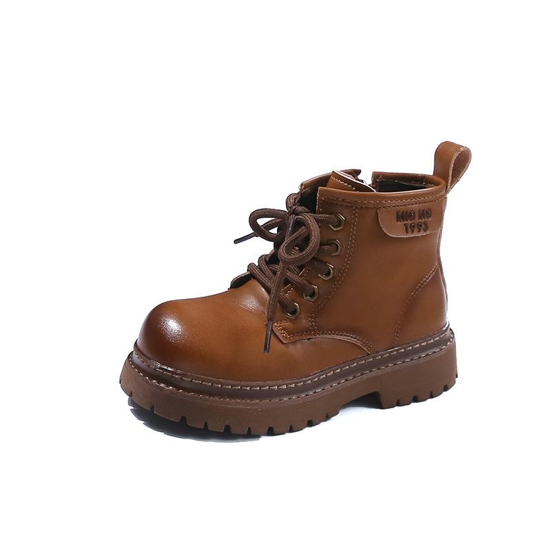 

Детские кожаные ботинки Мартин будут популярны осенью 2025 года, британские однотонные маленькие кожаные ботинки для мальчиков и детская кожаная обувь. 26 yards inner length 16.4cm коричневый