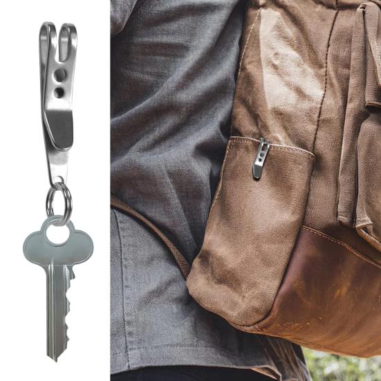 3 Stück Edelstahl Schlüsselring mit Clip Schwerlast Metall Schlüsselanhänger Taschenclip Halter Mini Tragbar EDC Outdoor Klettern Quickdraw Werkzeug