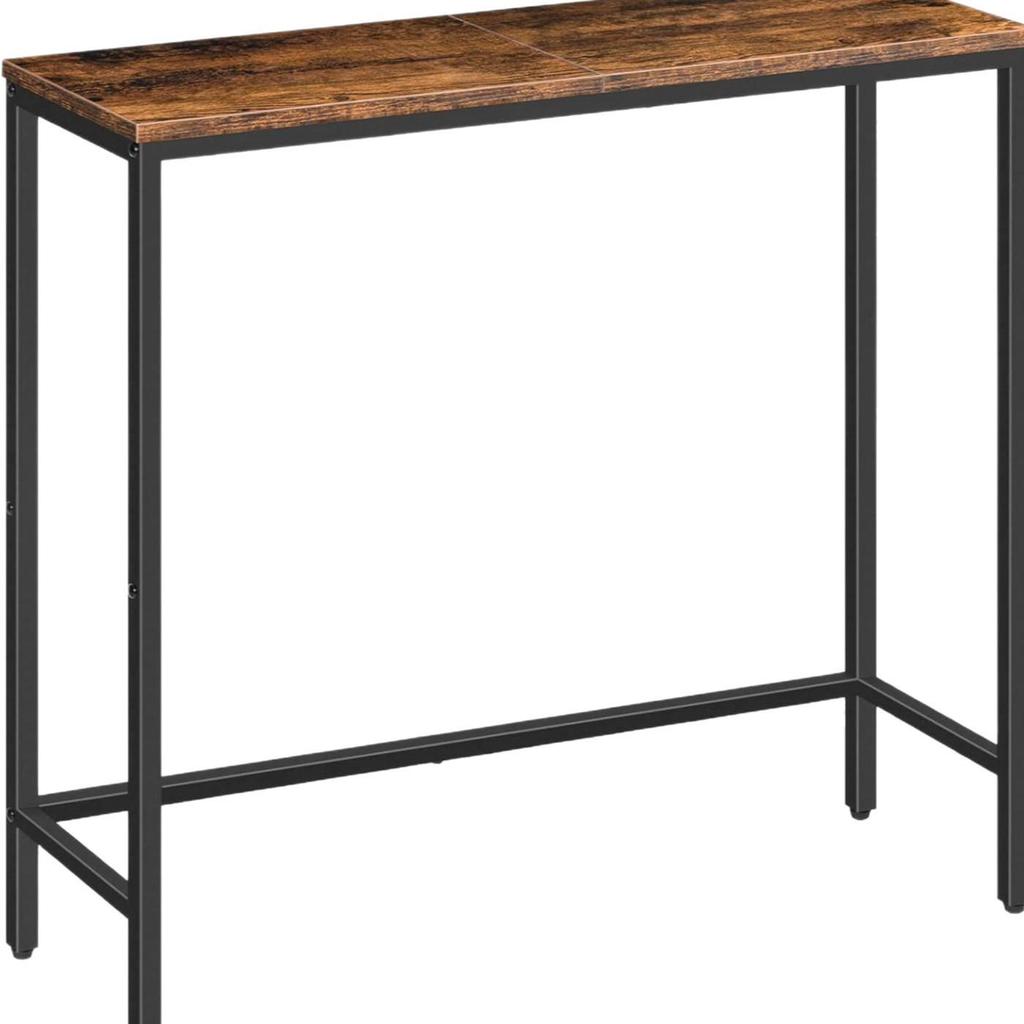 Schlanker schwarzer Konsolentisch, 74,9 cm schmaler Eingangstisch für Flur, Schlafzimmer, Wohnzimmer.