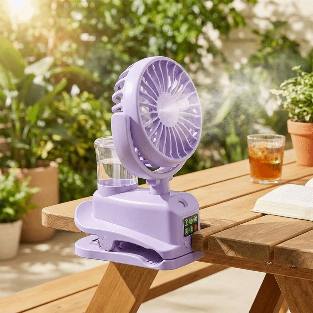 4 Adjustable Speeds Humidifier fan 2-In-1 Design Clip Fan Silent Operation Air Cooler  Bedroom Use