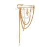 SHIXIN Vintage Luxury Gold Color Metal Fish Pendant Tassel Brooch Women Charm Imitation Pearl Suit Pins Clip Jewelry Accessories