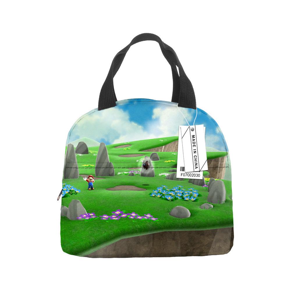 Mario Portable Bento Bag Lunch Box Bag Student Children'S Meal Bag Lunch Box Bag Bento Bag Aluminum Foil Lunch Bag Thermal Insulation