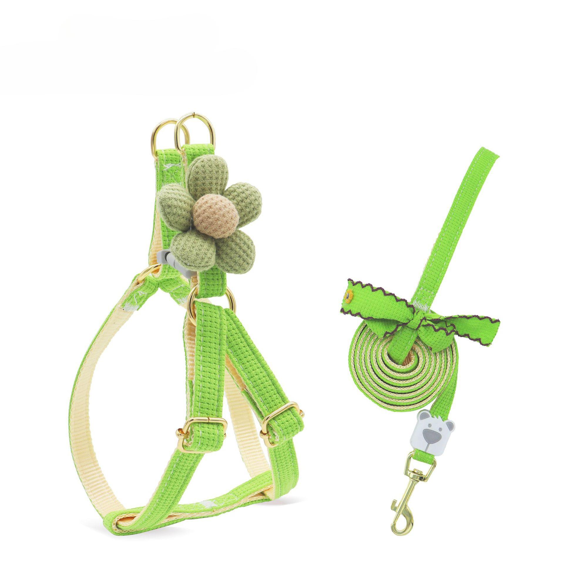 

Нагрудная шлейка для питомца с пятью лепестками цветов, мультяшная веревка S