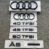 A5 4 Pierścienie logo ABS Czarny Grill Maski Samochodu Przednia Maskownica Bagażnika Tylna Emblemat Odznaka Naklejka A5 Znak Quarrto Emblemat 35TFSI 45TFSI