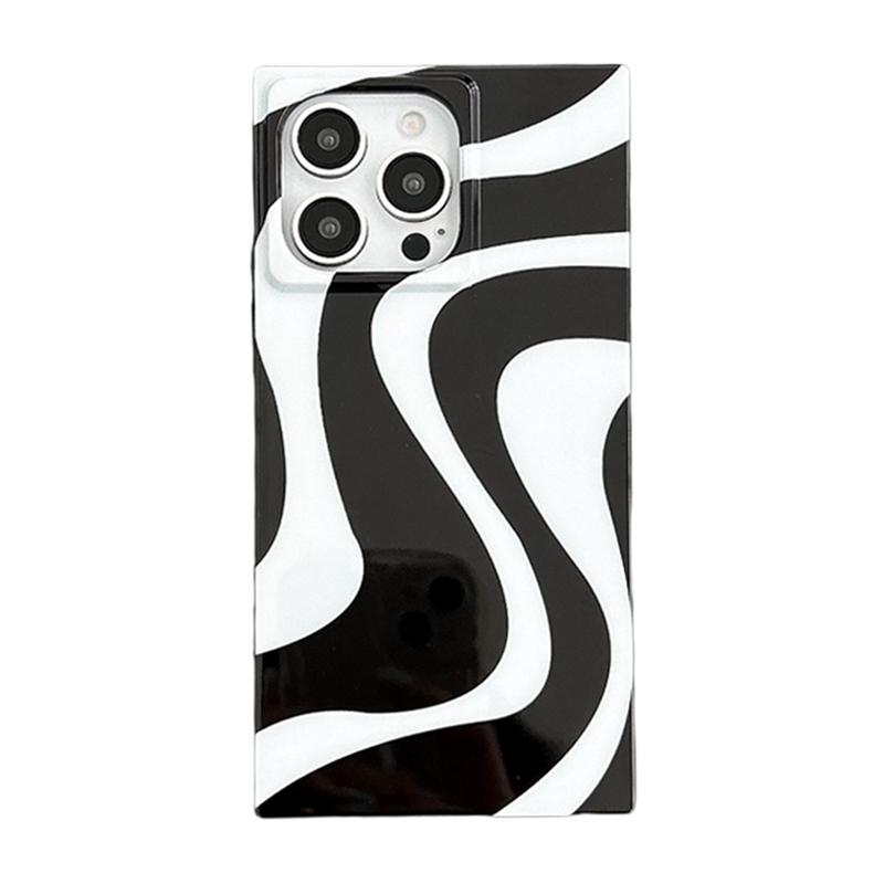 Cow Stripe Pattern Glossy Back Cover For For Iphone 13 14 1 16 17 Pro Max Phone Case iPhone 13 Pro