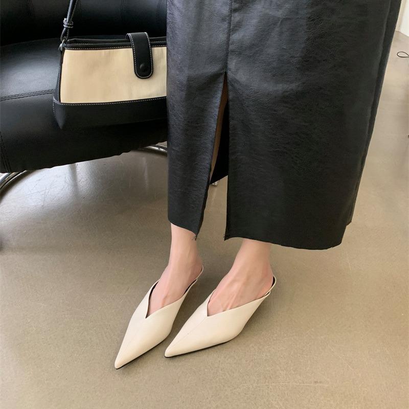 Women's Pointed Toe Kitten Heel Spring Outdoor Wear Slippers - Perfect for Daily Wear